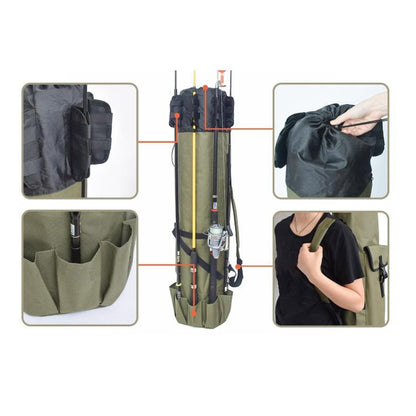 Multifunctional Fishing Rod Bag Fishing Tackle Bag Fishing Supplies，Size: 123x34cm