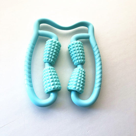 Manual Plastic Steering Wheel Type Leg Roller Massager Random Color Delivery, 4-wheel Ring