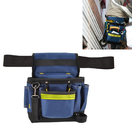 Electrician Maintenance Adjustable Multi-pocket Hardware Tool Belt Bag Multi-function Storage Bag, Blue