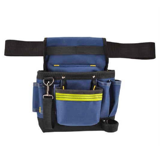 Electrician Maintenance Adjustable Multi-pocket Hardware Tool Belt Bag Multi-function Storage Bag, Blue