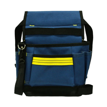 Electrician Maintenance Adjustable Multi-pocket Hardware Tool Belt Bag Multi-function Storage Bag, Blue