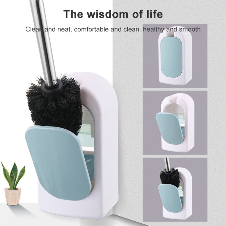 Bathroom Toilet Wall-mounted Toilet Brush Set with Soft Hair and Long Handle Without Dead Corners, Pink, Blue, Green, Grey