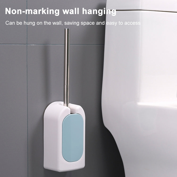 Bathroom Toilet Wall-mounted Toilet Brush Set with Soft Hair and Long Handle Without Dead Corners, Pink, Blue, Green, Grey