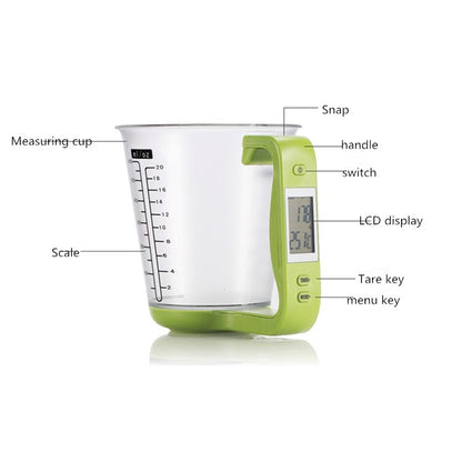 1000g / 1g Kitchen Electronic Scales Electronic Measuring Cup Baking DIY Measuring Tool, Red, Black