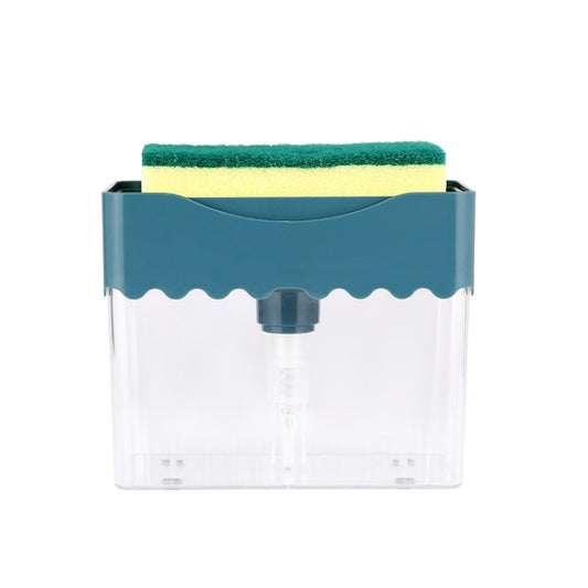 Cleaning Cloth Dishwashing Brush Liquid Box Kitchen Brush Detergent Mixer Press Plastic Soap Box, Dark Blue, White, Dark Gray