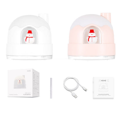 Snowman Humidifier Night Light USB Mute Cute Desktop Air Mini Atomizer Air Humidifier