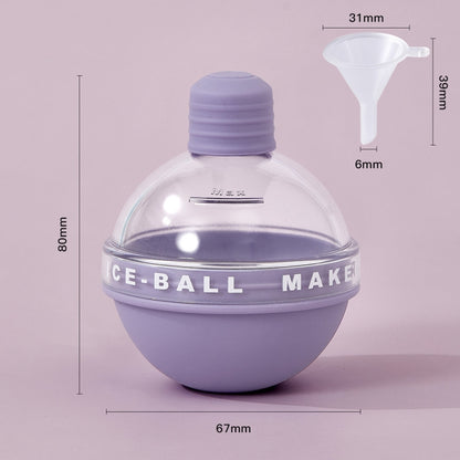 2PCS Home Whiskey Bulb Ice Ball Ice Cube Silicone Mold With Funnel, With Funnel+Sky Blue, With Funnel+Lavender Purple, With Funnel+Cherry Blossom Pink, With Funnel+Banana Yellow