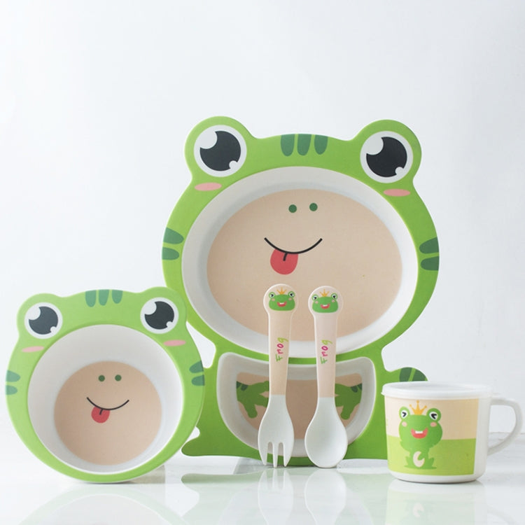 Bamboo Fiber Children Tableware Set Household Cute Cartoon Baby Food Supplement Plate Set, 040 Giraffe, 041 Cow, 042 Lion, 043 Monkey, 044 Panda, 045 Frog