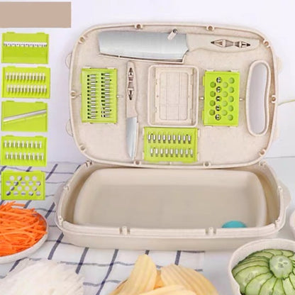 9 in 1 Folding Cutting Board Plastic Multi Function Household Cutting Board Kitchen Antibacterial Mildew Cutting Board Cutting Knife Set