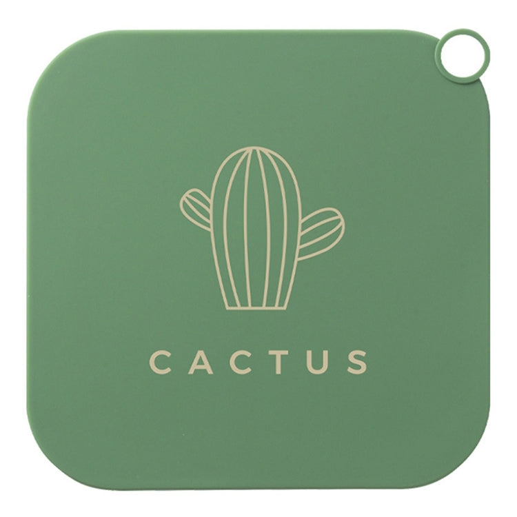 Sewer Deodorant Cover Sealing Plug Silicone Bathroom Toilet Floor Drain Deodorant, Green Cactus, White Wave Point, Black English Word