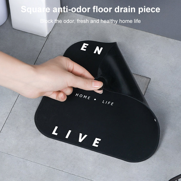 Sewer Deodorant Cover Sealing Plug Silicone Bathroom Toilet Floor Drain Deodorant, Green Cactus, White Wave Point, Black English Word