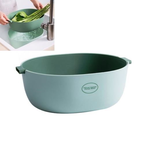 Kitchen Rice Pan Double-dish Vegetable Drain Basket Plastic Fruit Basket
