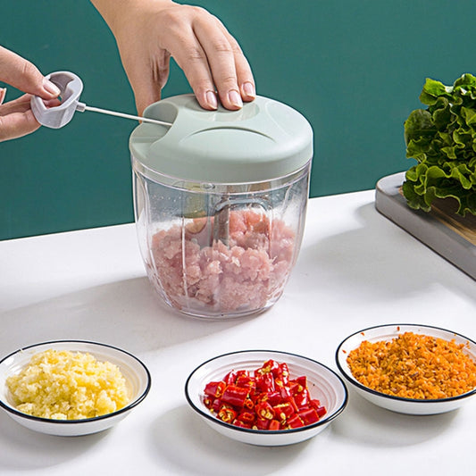 Multi-function Hand-pull Type Vegetable Cutter Household Meat Grinder Pounding Garlic Machine Random Color Delivery