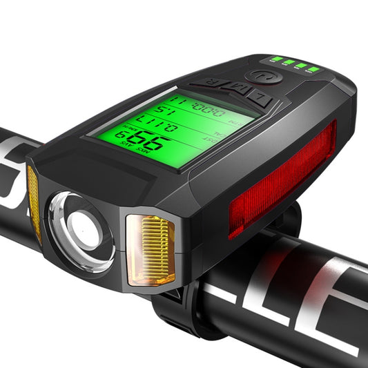 Front Light (With Fog Light) & Horn & Speedometer  Multifunctional Bicycle Mountain Bike Headlight