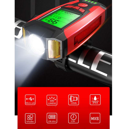 Front Light (With Fog Light) & Horn & Speedometer  Multifunctional Bicycle Mountain Bike Headlight