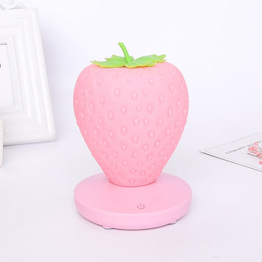 Creative Home LED Silicone Strawberry Night Light USB Rechargeable Bedside Decoration Atmosphere Light, Pink Strawberry, Red Strawberry, White Strawberry