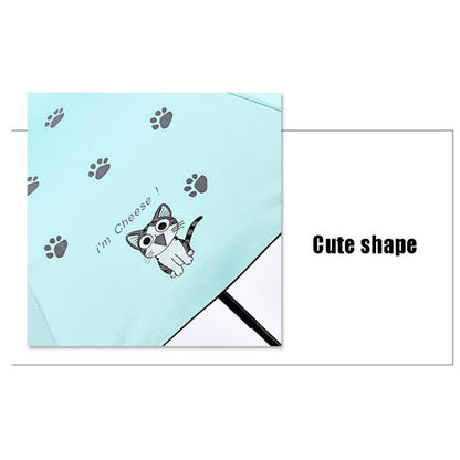 Cartoon Creative Children Umbrella Sunscreen Vinyl Small Fresh Folding Umbrella, Sky Blue, Purple, Pink, Navy