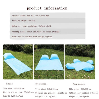 Outdoor Waterproof Air Pillow Picnic Mat Carrying Ground Sand Beach Grass Mat