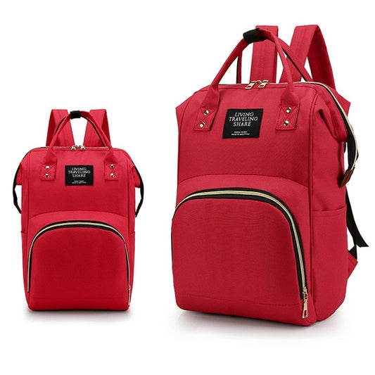 Mummy Bag Large Capacity Multifunctional Backpack Waterproof Baby Bottle Diaper Bag, Red, Green, Black, Pink Red, Red Beige Blue, Red White Blue, Light Pink, Pink, Dark Blue, Light Blue