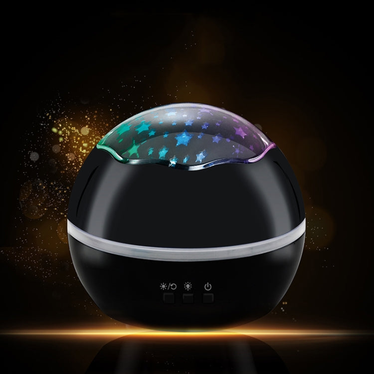 Small Ball USB Rotating Starry Sky Ocean Projector Night Light, Black, White, Blue, Pink