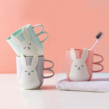 Creative Cute Mouthwash Cup Household Brushing Cup Plastic Children Cup with Handle, Nordic Powder, Nordic Grey, Nordic Blue