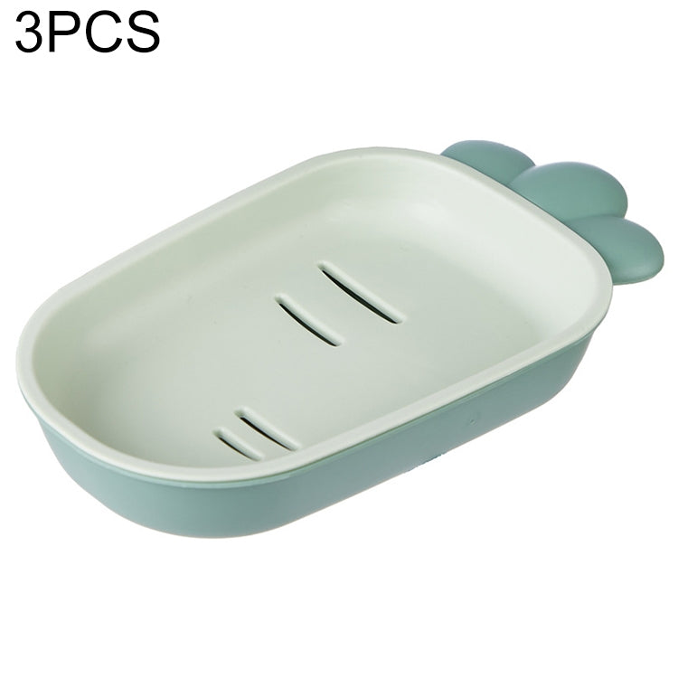 3 PCS Creative Cute Drain Double-layer Household Toilet Soap Box with Lid Soap Holder, Green, White, Yellow, Pink