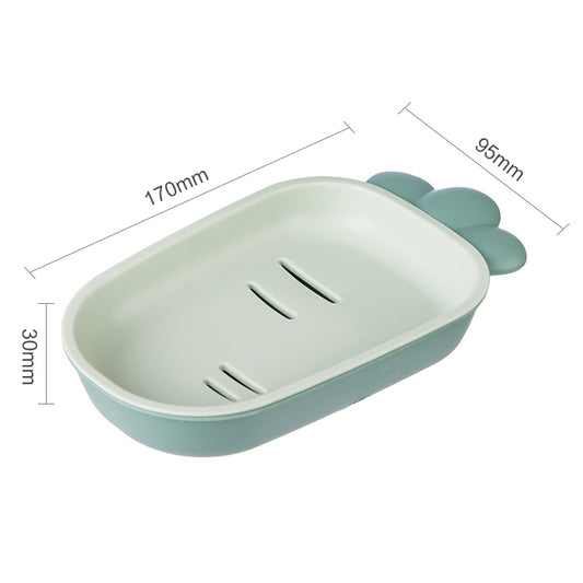 3 PCS Creative Cute Drain Double-layer Household Toilet Soap Box with Lid Soap Holder, Green, White, Yellow, Pink