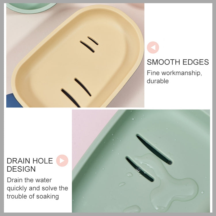 3 PCS Creative Cute Drain Double-layer Household Toilet Soap Box with Lid Soap Holder, Green, White, Yellow, Pink