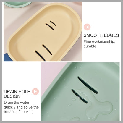 3 PCS Creative Cute Drain Double-layer Household Toilet Soap Box with Lid Soap Holder, Green, White, Yellow, Pink