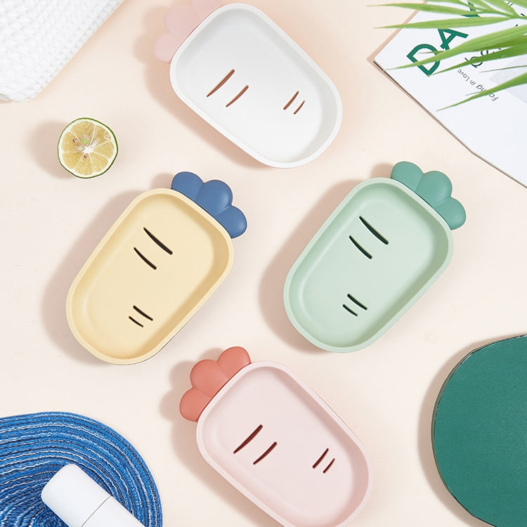 3 PCS Creative Cute Drain Double-layer Household Toilet Soap Box with Lid Soap Holder, Green, White, Yellow, Pink