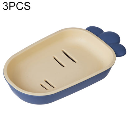3 PCS Creative Cute Drain Double-layer Household Toilet Soap Box with Lid Soap Holder, Green, White, Yellow, Pink
