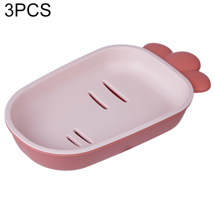 3 PCS Creative Cute Drain Double-layer Household Toilet Soap Box with Lid Soap Holder, Green, White, Yellow, Pink