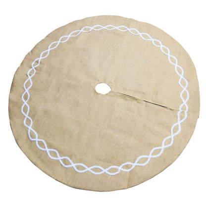 Christmas Decorations Jute Cloth Tree Skirt Tree Bottom Decoration Christmas Tree Apron, Jute Cloth Tree Skirt