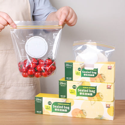 Sealed Bag Fresh Food Packaging Bag Household Thickened Refrigerator Storage Plastic Bag, Small (30 Pieces / Set), Medium (25 Pieces / Set), Large (15 Pieces / Set)