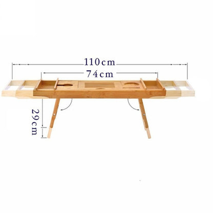 Bamboo Foot Bathtub Rack Multifunctional Bathroom Retractable Bath Rack, Retractable Bath Rack
