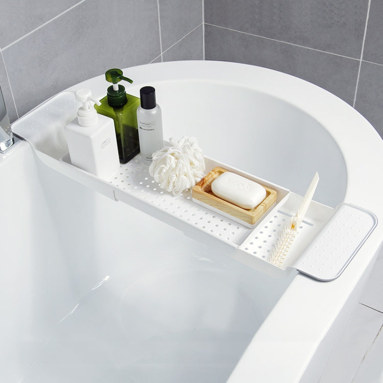 Retractable Drain Bathtub Rack Bathroom Plastic Soaking Tub Rack Bathtub Shower Storage Rack