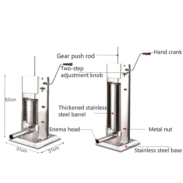 3L Manual Sausage Filling Machine Stainless Steel Sausage Filling Machine, 3L Manual Sausage Filling Machine