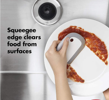 Kitchen Integrated Soft Rubber Scraper Plate Cleaning Tool, Soft Rubber Scraper