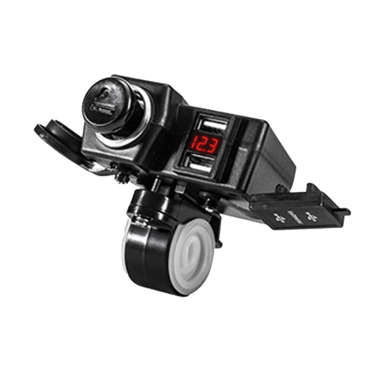 Motorcycle Car Dual USB Mobile Phone Charger With Cigarette Lighter Interface Multi-function Digital Display Car Charger, DYUK Red Light, DYUK Green Light, DYUK Blue Light, DYUK-2 Red Light, DYUK-2 Green Light, DYUK-2 Blue Light