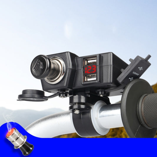 Motorcycle Car Dual USB Mobile Phone Charger With Cigarette Lighter Interface Multi-function Digital Display Car Charger, DYUK Red Light, DYUK Green Light, DYUK Blue Light, DYUK-2 Red Light, DYUK-2 Green Light, DYUK-2 Blue Light