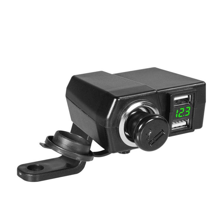 Motorcycle Car Dual USB Mobile Phone Charger With Cigarette Lighter Interface Multi-function Digital Display Car Charger, DYUK Red Light, DYUK Green Light, DYUK Blue Light, DYUK-2 Red Light, DYUK-2 Green Light, DYUK-2 Blue Light
