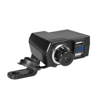 Motorcycle Car Dual USB Mobile Phone Charger With Cigarette Lighter Interface Multi-function Digital Display Car Charger, DYUK Red Light, DYUK Green Light, DYUK Blue Light, DYUK-2 Red Light, DYUK-2 Green Light, DYUK-2 Blue Light