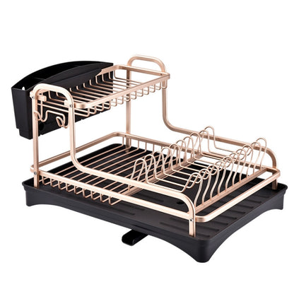 Double-layer Space Aluminum Dish Rack Kitchen Drain Rack, Double-layer Drain Rack