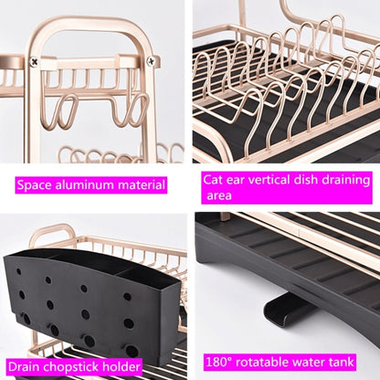 Double-layer Space Aluminum Dish Rack Kitchen Drain Rack, Double-layer Drain Rack