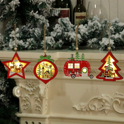 Christmas Decorations Christmas Tree Luminous Pendant, Christmas Tree, Christmas Balls, Car, CarFive-pointed Star