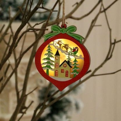 Christmas Decorations Christmas Tree Luminous Pendant, Christmas Tree, Christmas Balls, Car, CarFive-pointed Star