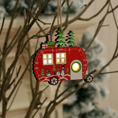 Christmas Decorations Christmas Tree Luminous Pendant, Christmas Tree, Christmas Balls, Car, CarFive-pointed Star
