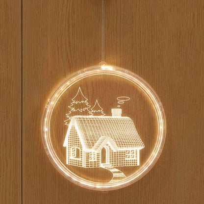 Christmas Decoration Light LED Holiday 3D Hanging Lamp, Battery, USB