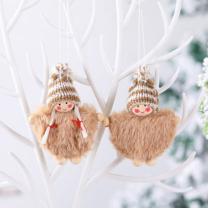 Creative Wooden Boy And Girl Cloak Set Doll  Christmas Tree Pendant