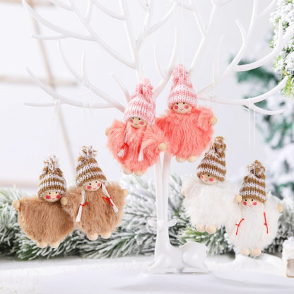 Creative Wooden Boy And Girl Cloak Set Doll  Christmas Tree Pendant